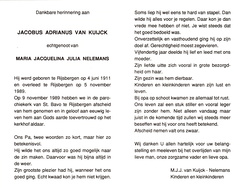 Jacobus Adrianus van Kuijck- Maria Jacqelina Julia Nelemans